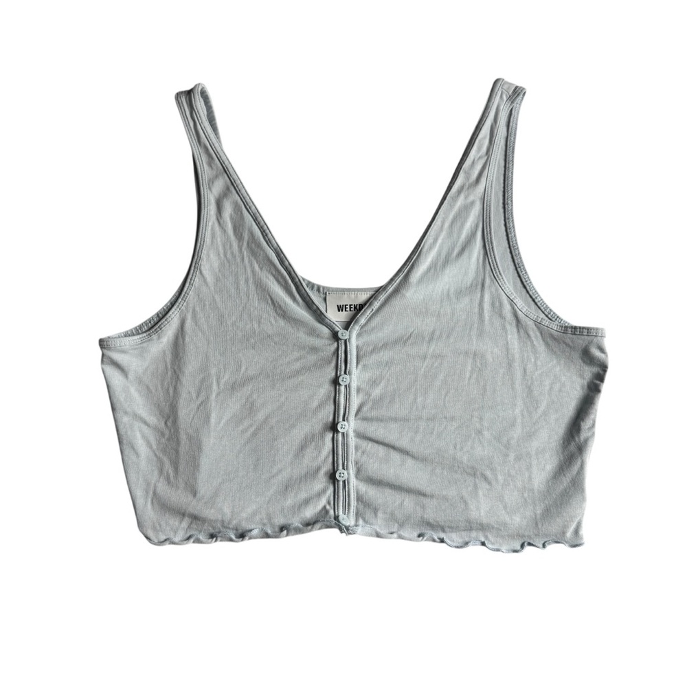 Weekday Viola Crop Button Front Tank Top Women's Size‎ Medium
